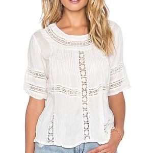 AMUSE Society Clover Crochet Keyhole Top Sz XS